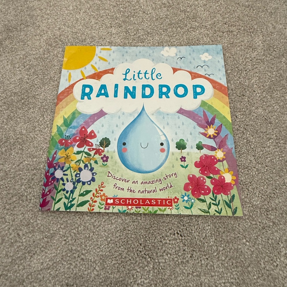 Scholastic Little Raindrop Book with Rainbow and Flowers